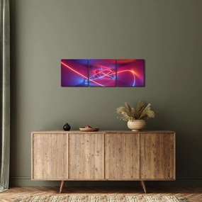 Obraz modernej abstrakcie (s hodinami) (90x30 cm)