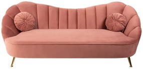 Trojmiestna pohovka ARIELLE 220 cm nadčasová ružová zamatová