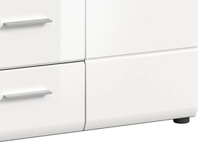 Komoda so zásuvkami Salsa, 80 cm, šedý dub/biela lesk