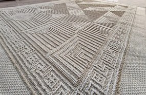 HU Béžový moderný koberec Boho 874-B so vzorom kociek Rozmer: 60x100 cm