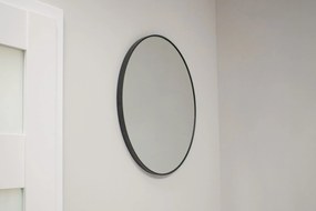 Čierne nástenné okrúhle zrkadlo LEOBERT - rôzne veľkosti Priemer zrkadla: 80 cm