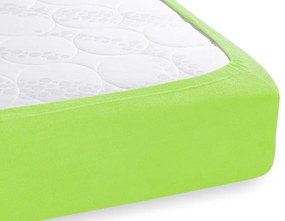 Froté napínacie prestieradlo na vysoký matrac FR-019 Žiarivo zelené 80 x 200 - výška 30 cm
