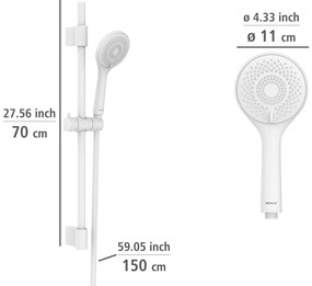 Biela sprchová súprava z nehrdzavejúcej ocele 70 cm Watersaving – Wenko