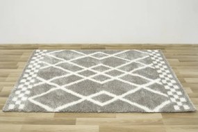 Koberec Boho 656 Romby krémový / sivý