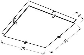 Candellux Stropné štvorcové svietidlo Fikus pre žiarovku 2x E27 10-12821