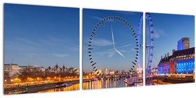 Obraz London Eye (s hodinami) (90x30 cm)