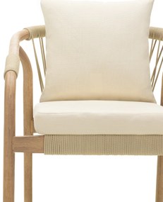 Zahradní židle Rovigo z masivu světlé akáciové dřevo/béžová