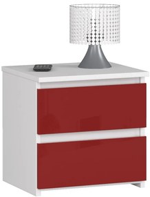 Nočný stolík Cleania CL2 (červený lesk). Akcia -11%. Vlastná spoľahlivá doprava až k Vám domov. 1069507