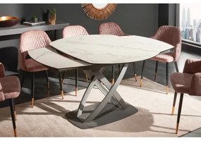 Rozkladací jedálenský stôl 41450 130/190 x 100cm Marble Look White Ceramik  - Komfort-nábytok