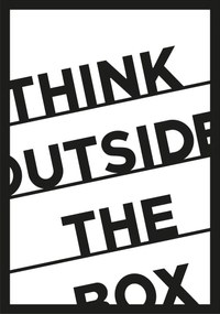 Nástenná dekorácia Mysli mimo krabice čierna