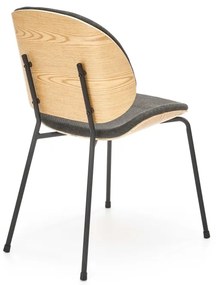 Dizajnová stolička K467 prírodný dub/sivá