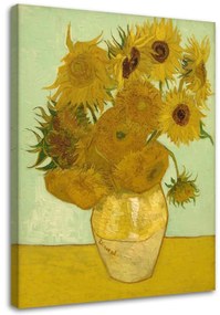 Obraz na plátně, REPRODUKCE Slunečnice - V. van Gogh - 60x90 cm