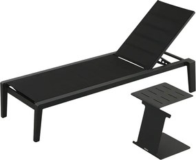 EMOTI čierne ležadlo na terasu