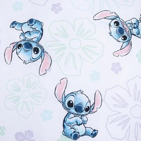 Biele bavlnené detské obliečky na jednolôžko 140x200 cm Lilo and Stitch "Ohana White" – Jerry Fabrics