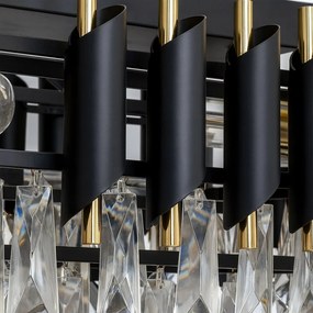 Luster Cristal, 1x krištáľové/zlaté/čierne kovové tienidlo, g