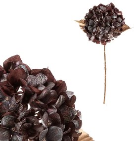 Umelá rezaná Hortenzia, hnedá s pozlátením, 65 cm