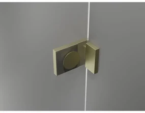 Mexen Lunar T, sklápací sprchový kút ľavý 120 x 110 cm, 8mm číre sklo, zlatý kartáčovaný - 834T-120-110-55-00-L