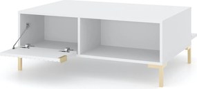 Konferenční stolek Flinn 100 cm bílý/zlatý