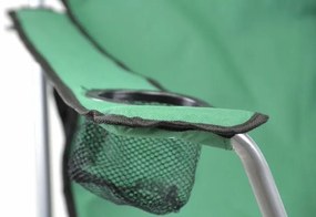 Divero 35213 Skladacia kempingová stolička s vankúšikom - zelená