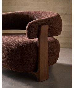 Hnedé ženilkové kreslo Granite – Kave Home