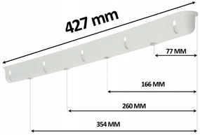 Erga Erga, stropný vešiak na sušenie bielizne 5x100 cm, biela, ERG-SEP-10SUSSUF5PP10