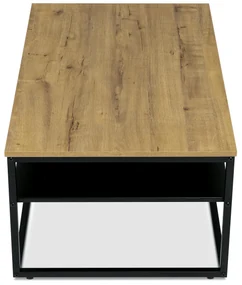 Autronic - Stůl konferenční, MDF deska s dekorem divoký dub, černý kov. - CT-644 OAK