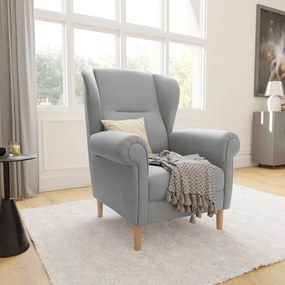 Svetlosivé kreslo ušiak Swan – Ropez