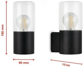 Briloner 320505TF - Vonkajšie nástenné svietidlo 1xE27/12W/230V IP44 čierna