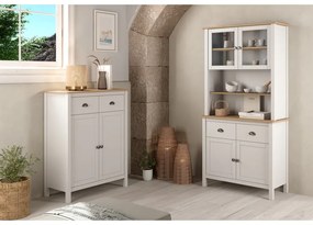 Biela vitrína z borovicového dreva 90x180,5 cm Misti – Marckeric