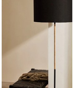Čierna stojacia lampa s textilným tienidlom (výška 160 cm) Canar – Kave Home