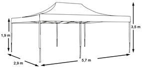 Záhradný pavilón-červený+prenosná taška-3x6 m