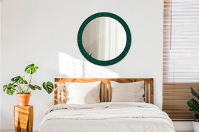 Okrúhle dekoračné zrkadlo s motívom Zelená luxusná šablóna fi 80 cm