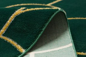 Koberec EMERALD exkluzívny 1021 glamour, styl art deco fľaškovo zelený / zlatý