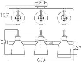 Elstead KL-CORA3-BATH - LED Kúpeľňové nástenné svietidlo CORA 3xG9/3W/230V IP44