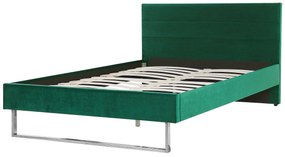 Zamatová zelená posteľ 140 x 200 cm BELLOU Beliani