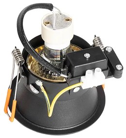 Sada 6 moderných zapustených bodových svetiel čierna so zlatou farbou, otočné a naklápacie - Alloy