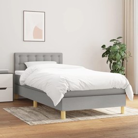 Boxspring posteľ s matracom bledosivý 100x200 cm látka 3140913