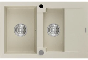 Mexen Gaspar granitový 1,5-komorový drez s krátkym odkvapkávačom 737 x 475 mm, béžová - 6507731505-69