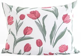 Bavlnená obliečka na vankúš Renforcé 70 × 90 cm – Tulipány