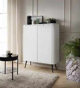 Zova vysoká komoda (K103) do obývacej izby, biela