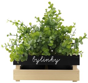 AMADEA Drevený obal s kvetináči a tabuľkou na písanie kriedou, 32x17x15cm Český výrobok