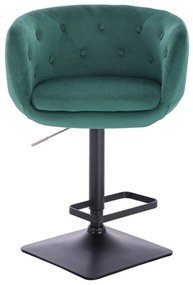 LuxuryForm Barová stolička MONTANA VELUR na čierne podstave - zelená