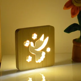 Drevená lampa AmbiWood 32654, holub
