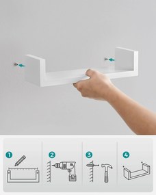 Dekorstudio Set 3ks bielych nástenných políc - LWS40WT