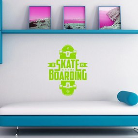 Veselá Stena Samolepka Skateboarding Farba: zelená, Veľkosť: 60 x 47 cm