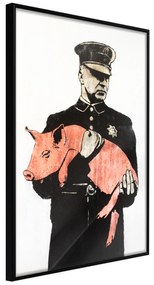 Artgeist Plagát - Police Pig [Poster] Veľkosť: 30x45, Verzia: Čierny rám