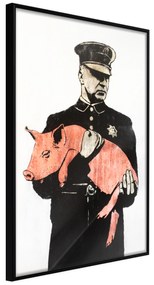 Artgeist Plagát - Police Pig [Poster] Veľkosť: 20x30, Verzia: Čierny rám s passe-partout