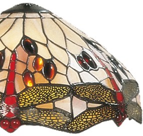 Vitráž tienidlo na lampu VÁŽKA JANTAR Ø31