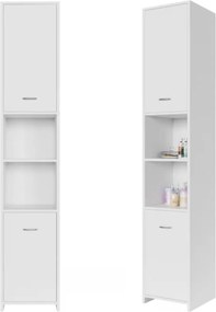 Vysoká skrinka do kúpeľne SILKE, 180x30x30cm, biela Casaria