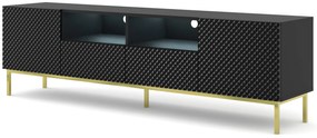 TV skrinka/stolík CCK 4D 200 Rowanna (biela lesklá + zlatá). Akcia -20%. Vlastná spoľahlivá doprava až k Vám domov. 1125061